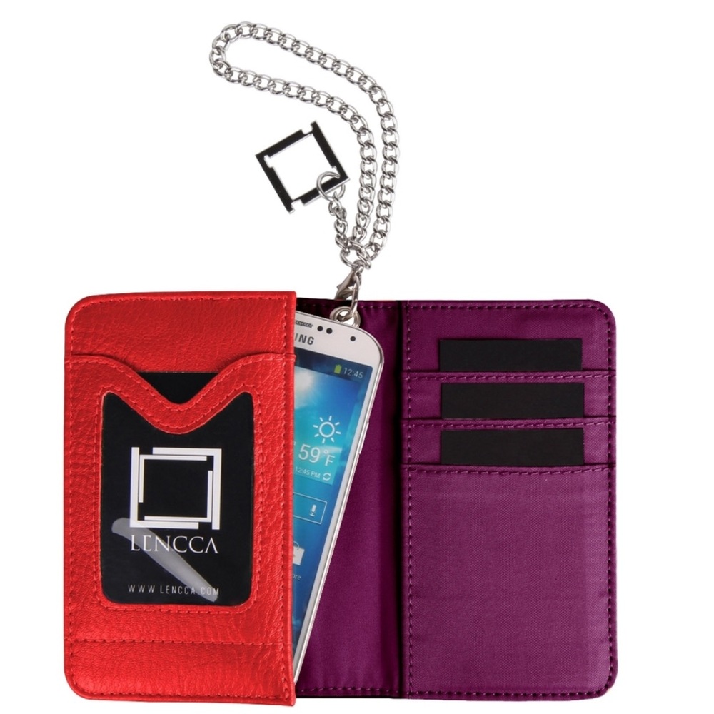 Leather Wallet Cell Phone Holder